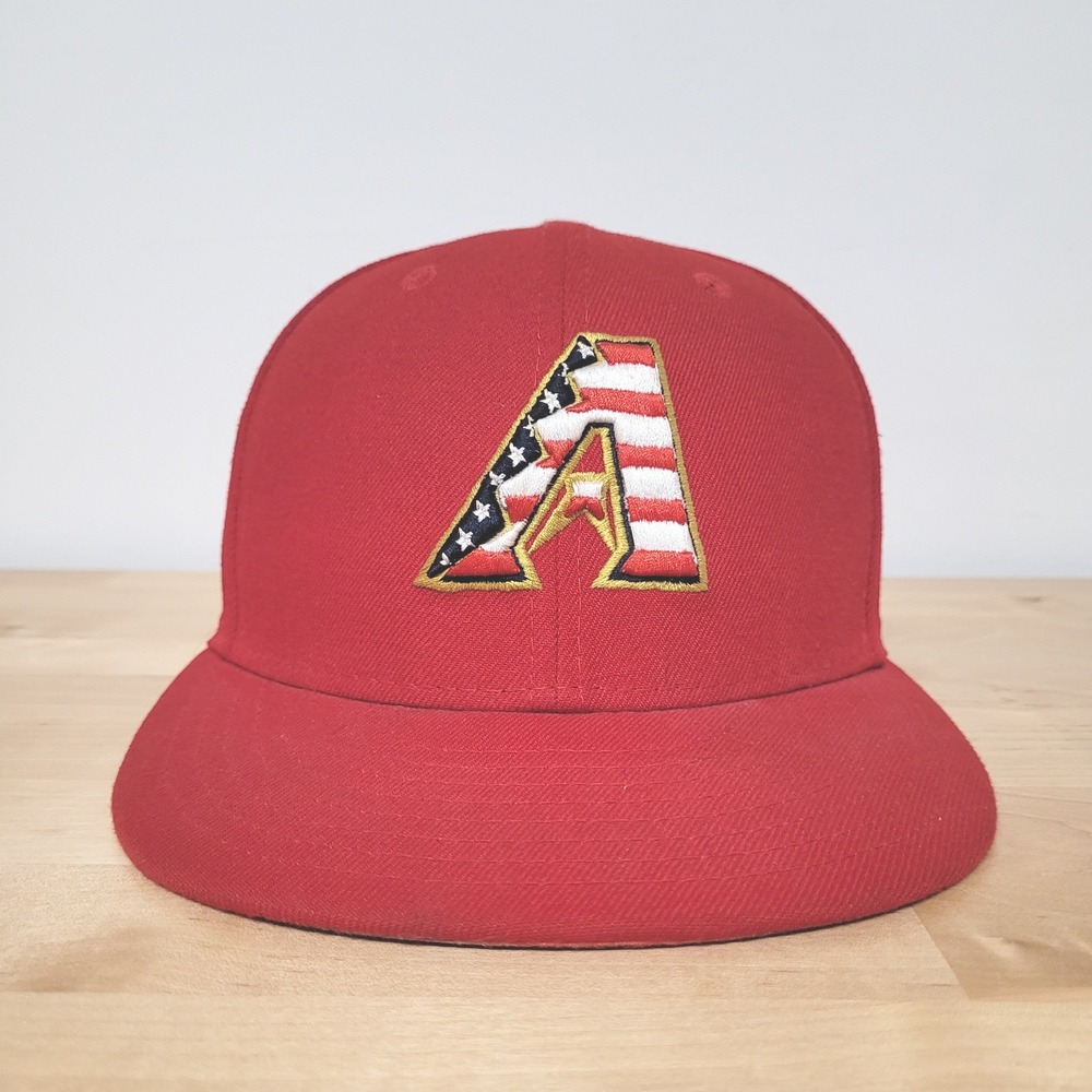 Arizona Diamondbacks Hat Mens 7 1/4 Red Stars Stripes New Era 59FIFTY Fitted MLB